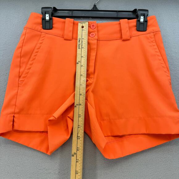 Nike Golf Shorts Women's Size 0 Orange Tour Performance Dri Fit Athleisure Sport - Picture 10 of 12